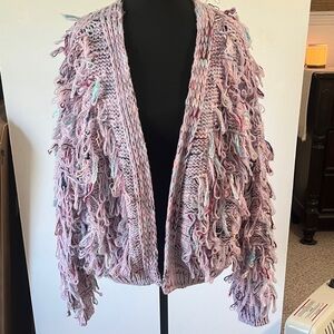 SHEIN Multicolor Fringe Knit Cape
